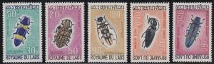 Laos Insects (Scott #171-73 & C54-55) MNH 