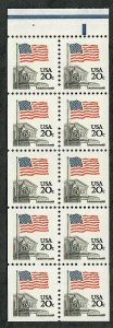 1896e Flag over Supreme Court booklet pane of 10 (large block tag & plate #2)