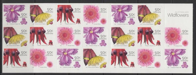 AUSTRALIA SGSB187(2534d) 2005 WILDFLOWERS $10 BOOKLET MNH 