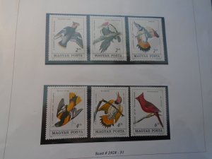 Hungary  Birds  J J  Audubon  #  2928-31/C46-47  MNH