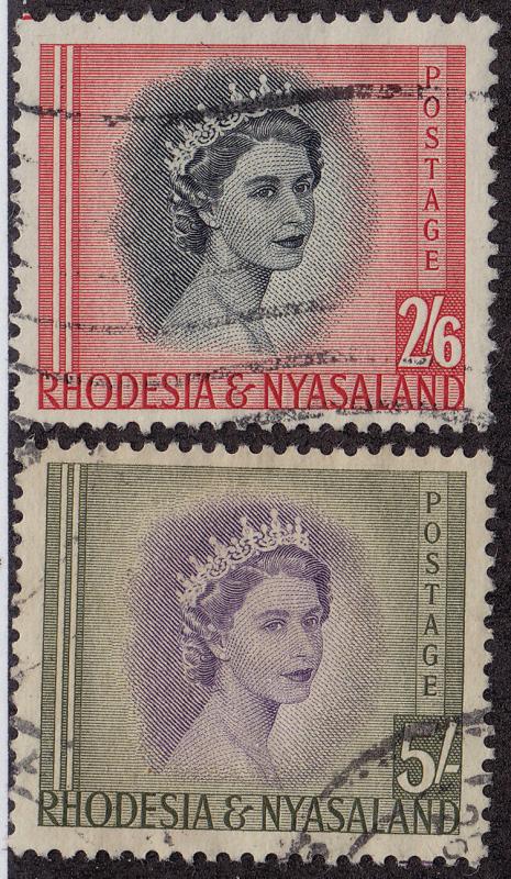 RHODESIA Used Scott # 152-153 Queen Elizabeth II 2'6 & 5 Shillings (2 Stamps)-4