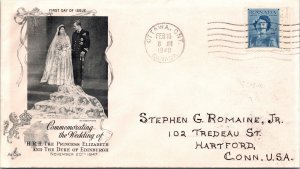 Canada 1948 FDC - Royal Wedding - Ottawa, Ont - J8909