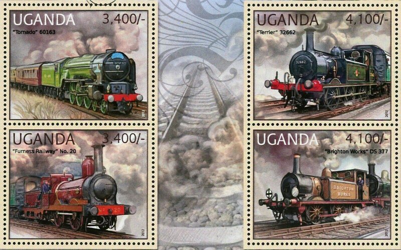 Steam Trains Stamp Tornado 60163 Brighton Works DS 377 Terrier S/S MNH #2881-288