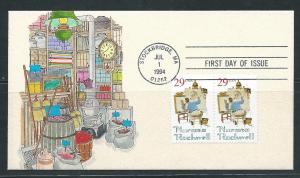 USA 2839 Norman Rockwell Montgomery Handpainted FDC 8/15