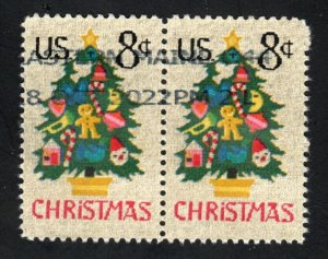 SC# 1508 - (8c) - Christmas Tree in Needlepoint, Used Pair