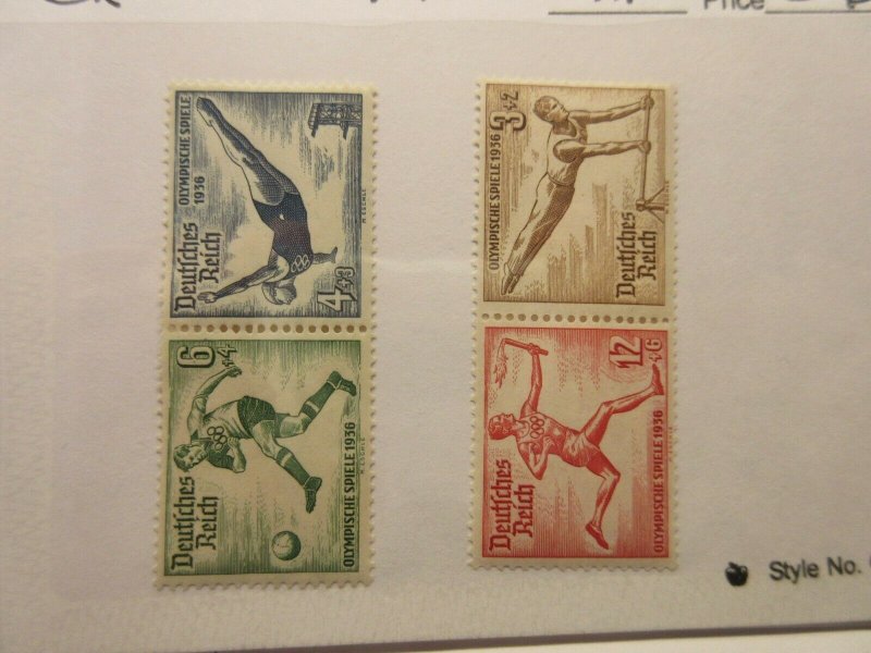 GERMANY  Zusammendrucke  Michel  W105 & W109  OLYMPICS  MNH  LotD  Cat €11