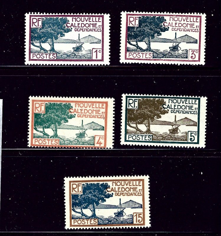 New Caledonia 136/137B-139/141 MH 1928 issue