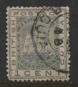 British Guiana - Scott 107- Seal of Colony -1882 - FU - Single 1c Stamp