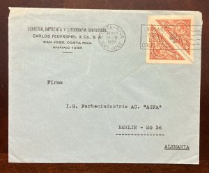 EL)1939 COSTA RICA, II NATIONAL PHILATELIC EXHIBITION, FREE-GROW-FECUNDATE TRIAN