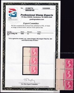 #279Bg Mint NH, Ave, Plate number strip of 3, PSE cert #01386774 (CV $165 - I...