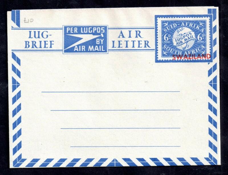 Swaziland 1949 Air Letter 6d variety misplaced overprint WS13813