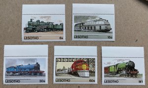 Lesotho 1984 Railways of the World,  MNH. Scott 453-457, CV $3.35