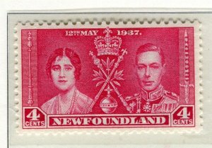 NEWFOUNDLAND; 1937 early GVI Coronation issue Mint hinged 4c. value