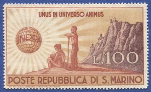 San Marino  1946 Sc 257  100 Lira UNRRA MNH, F-VF, cv $20