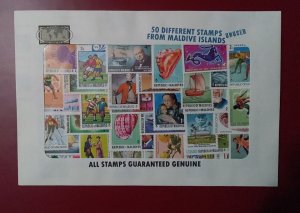 Maldive Islands - packet of 50 unused stamps