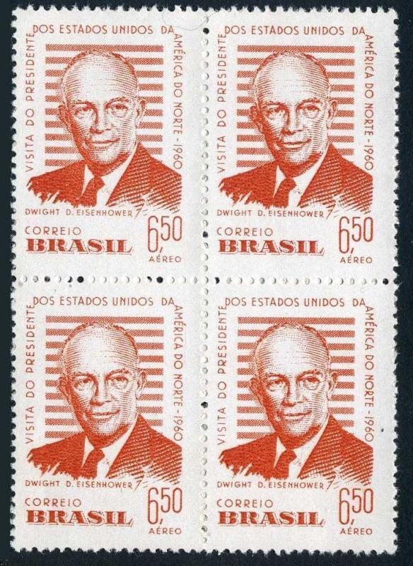 Brazil C93 block/4,MNH.Michel 974. Visit of President Dwight D.Eisenhower,1960. 