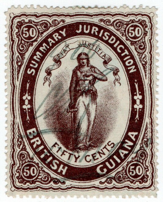 (I.B) British Guiana Revenue : Summary Jurisdiction 50c (1883)