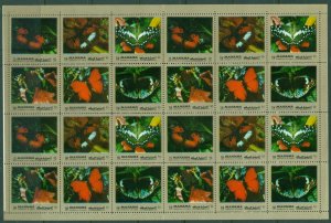 Manama 1972 Mi#1099 Butterflies gold frame sheet MUH