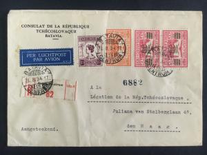 1934 Consulate Of Czechoslovakia In Netherlands Indies Diplomatic Cover To Haag