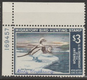 U.S. Scott Scott #RW34 Duck Stamp - Used Plate Number Single