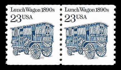 PCBstamps     US #2464 Coil Pair 46c(2x23c)Lunch Wagon, dull gum, MNH, (1)