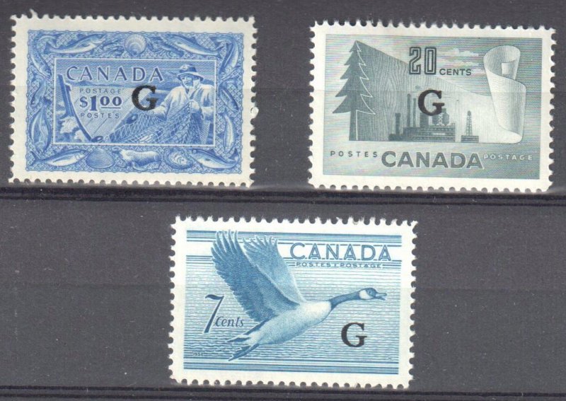 Canada #O27, O30, 31 XF H - C$88.00 -- Overprint *G*