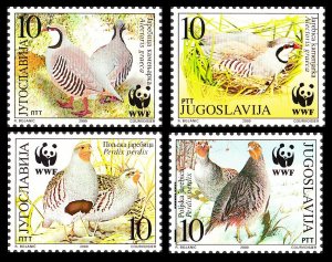 Yugoslavia WWF Birds Partridges 4v 2000 MNH SC#2479 a-d SG#3236-3239