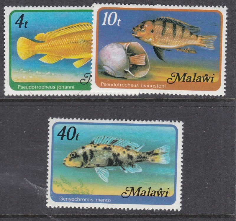 MALAWI ^^^^x3  MNH  FISHES TOPICALS var  with WMK  $$@lar812mala