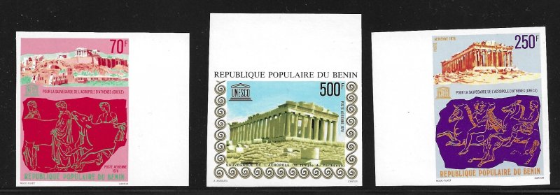 Benin C282-84 UNESCO Parthenon set IMPERF MNH (BB)