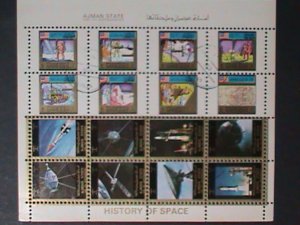 AJMAN STATE-1973 SPACE AND SPACE PROGRAMS-CTO MINI SHEET VERY FINE