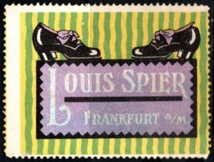 Vintage Germany Poster Stamp Louis Spier's Shoe Department Store Frankfurt