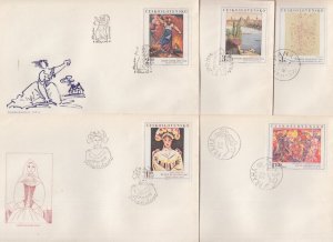 CZECHOSLOVAKIA Sc #2043-7 FDC SET of  5 COMPLETE PAINTINGS