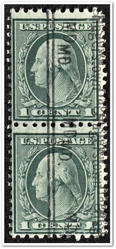 SC#542 1¢ Washington Precancel Pair: Hagerstown, MD (1920)