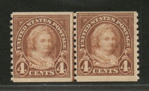 US Scott 601 Martha Washington Perf. 10V.Joint line Pair  Pair Mint NH