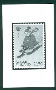 Finland. 1989 Black Print. Mnh. Europa, Boy, Sledding.  Sc.# 796