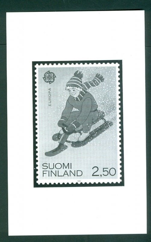 Finland. 1989 Black Print. Mnh. Europa, Boy, Sledding.  Sc.# 796