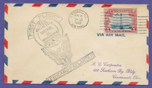 30S1fd  CHICAGO - INTERSTATE A/L 1928 CAM 30, FIRST FLIGHT AIRMAIL COVER.