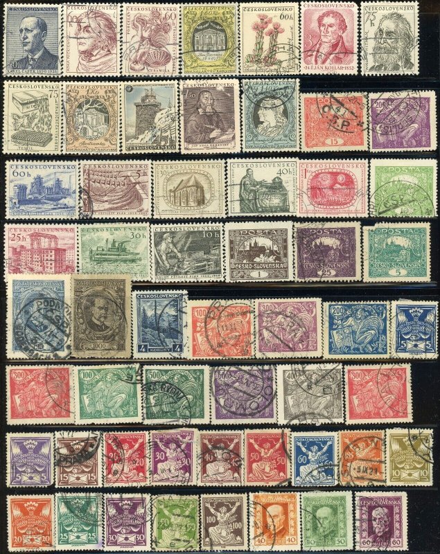 500 Czechoslovakia Postage Stamps Collection Europe 1919-1950 Czech Used