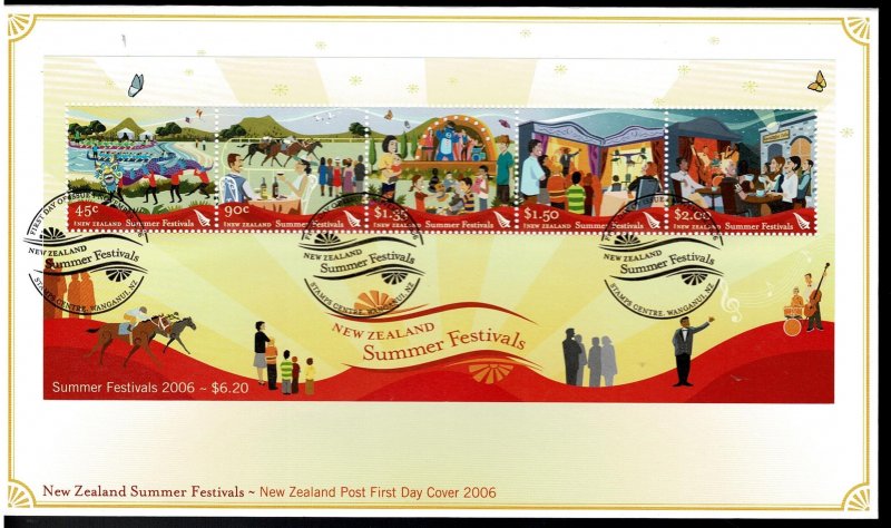 New Zealand 2006 Summer Festivals Minisheet FDC