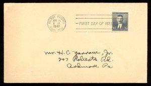 1940 Canal Zone Scott #113a on First Day Cover Balboa Heights to Pennsylvania