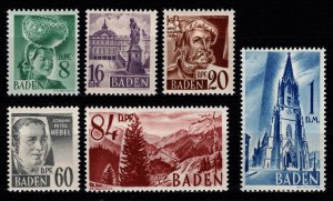 Germany [French Zone] Baden 1948 Value in ‘DPF’, Set [Unused]