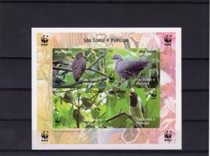 Sao Tome and Principe 2005 WWF/Birds S/S IMPERFORATED with Inscription Groth# U