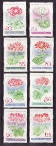 Romania-Sc#2019-26-unused NH set-Geraniums-1968-