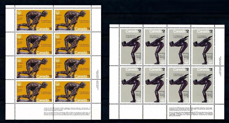 [65850] Canada 1975 Olympic Games Montreal Sculptures Swimming 2 KLB MNH