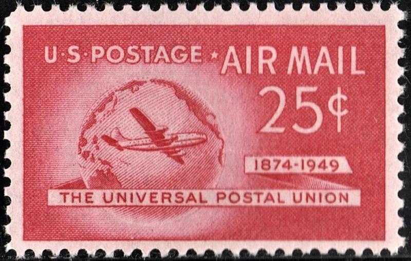 SC#C44 25¢ UPU: Boeing Stratocruiser Single (1949) MNH