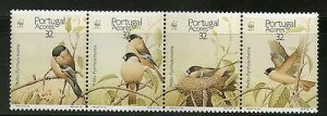 Azores 1990 WWF Sao Miguel Bullfinch Birds Wildlife Fauna Sc 385-88 MNH # 092