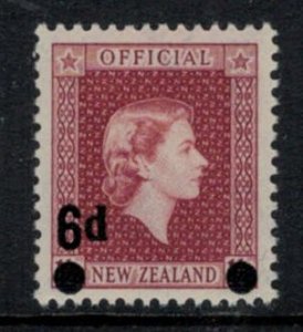 New Zealand 1954 SG O168 6d QEII Official Overprint - MNH
