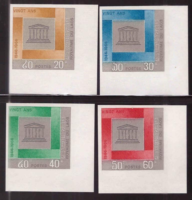 LAOS Scott 133-136 MNH**  Imperforate Unesco set