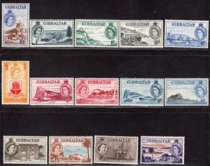 $Gibraltar Sc#132-145 M/H, complete set, some NH, Cv. $100