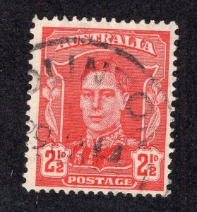 Australia 1942 2 1/2p red George VI, Scott 194 used, value = 30c